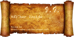 Véber Izolda névjegykártya